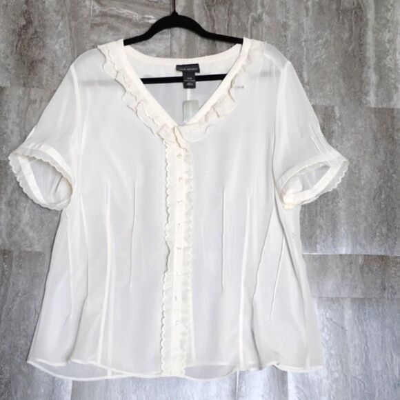Women's Lane Bryant Button Front Baby Doll Top Size 14/16 NWT - Picture 2 of 7